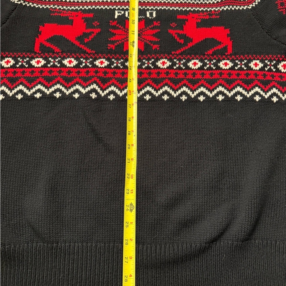 Polo by Ralph Lauren Black & Red Reindeer Holiday Sweater - Picture 3 of 4